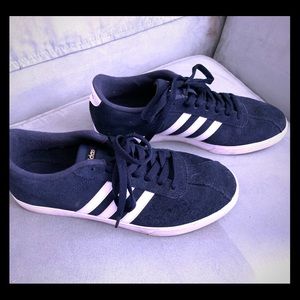 Adidas NEO blue suede tennis shoes